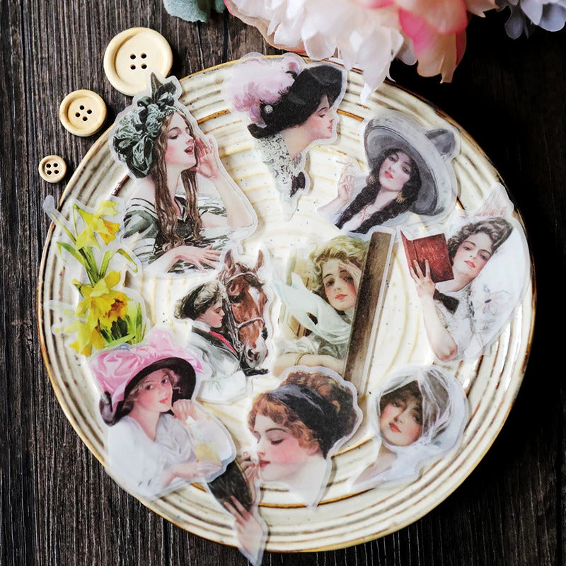 Elegant Woman Vellum Stickers