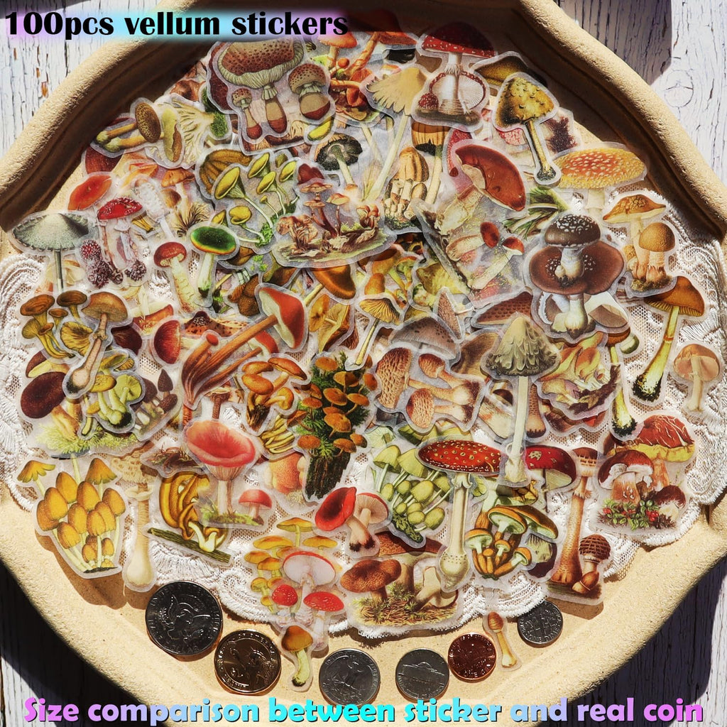 Little Mushroom Vellum Stickers