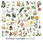 Flower and Bird Vellum Stickers