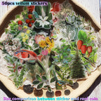 50PCS Larger Plants Vellum Stickers
