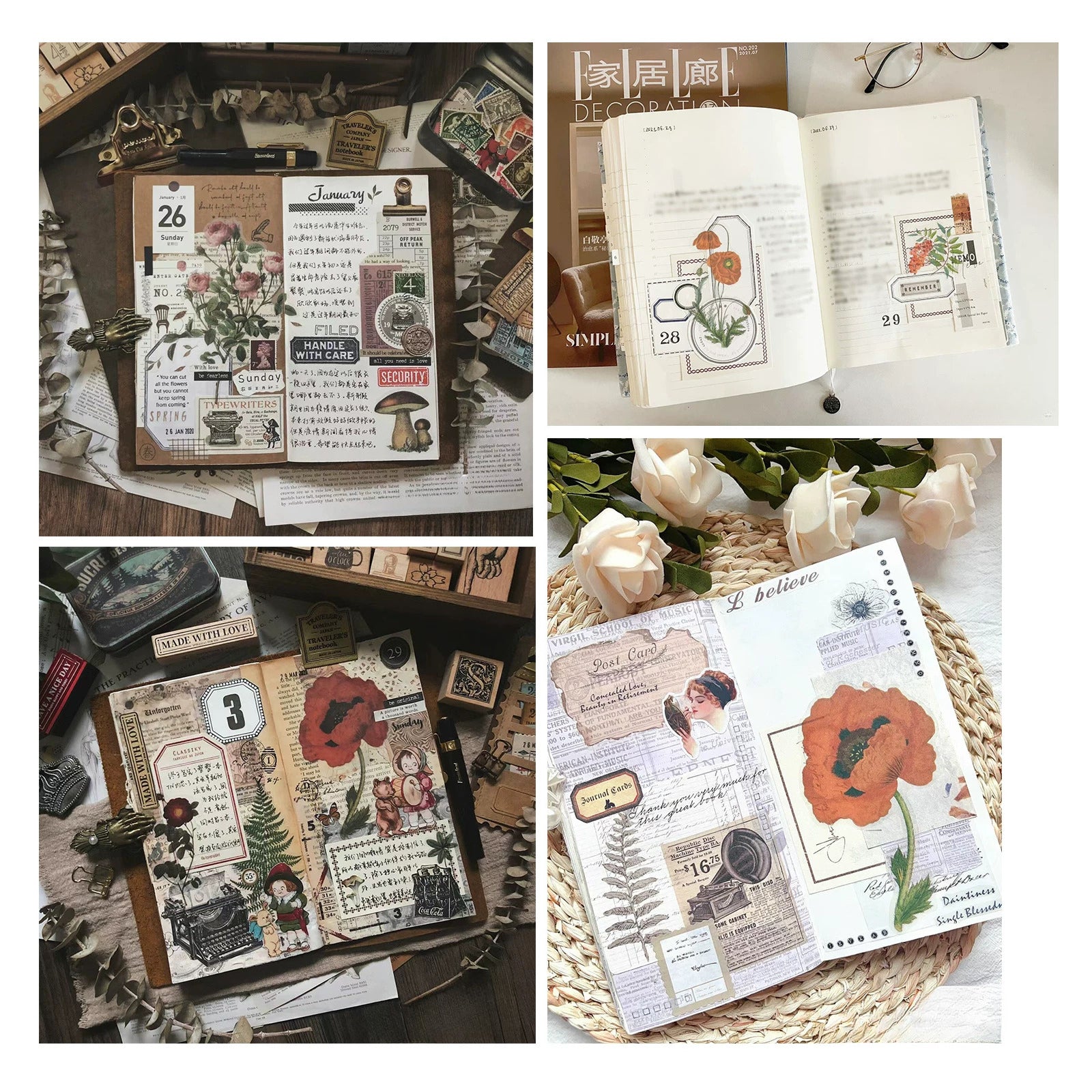 Larger Flowers Vellum Stickers