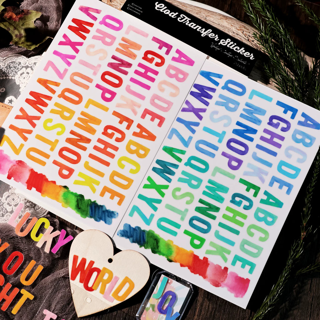 Color Alphabet UV-DTF Rub-on Stickers