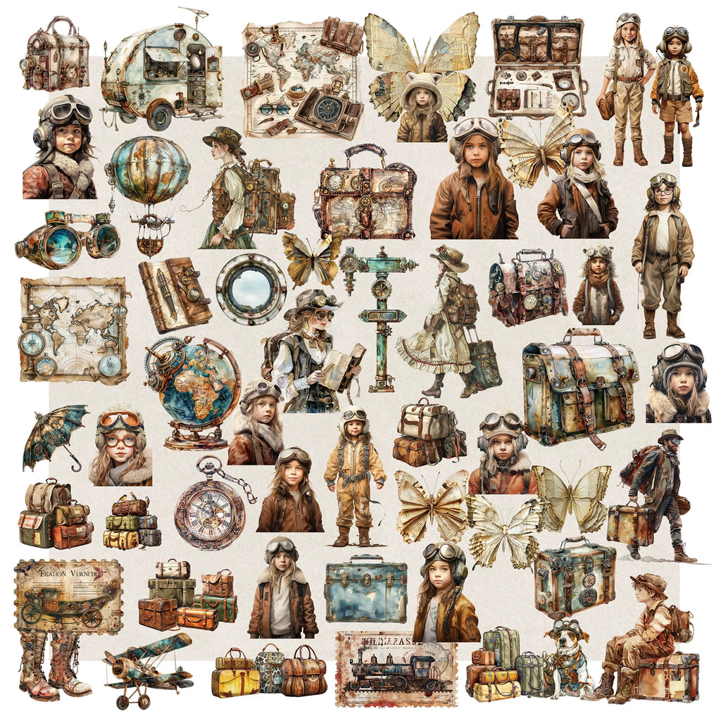 Steam Travel Vellum Stickers