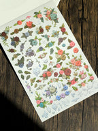 Flower Embroidery Matte Rub-on Transfers 1 Sheet