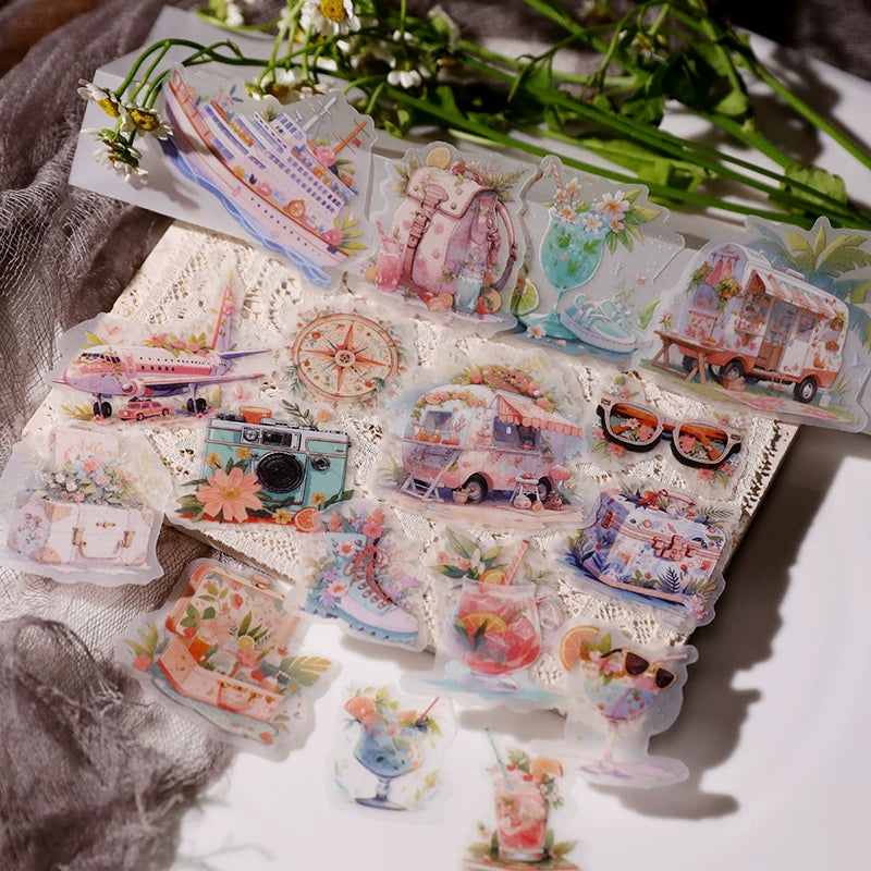 Summer Travel Vellum Stickers
