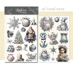 Silver Christmas Matte Rub-on Transfers 2 Small Sheets