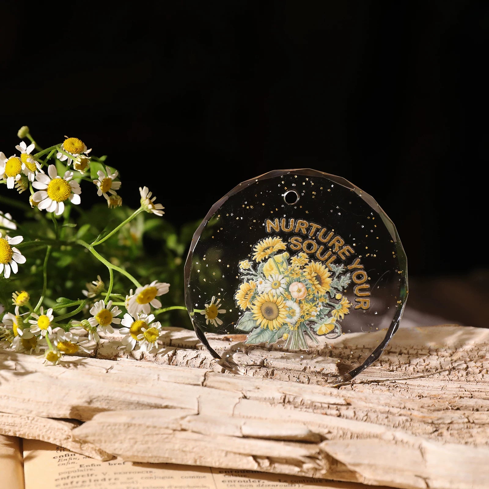 Flower Inspirational Phrases UV-DTF Rub-on Stickers