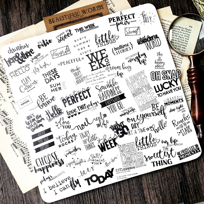 90PCS Positive Words and Phrases Vellum Stickers