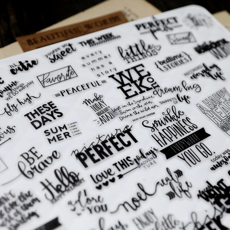 90PCS Positive Words and Phrases Vellum Stickers