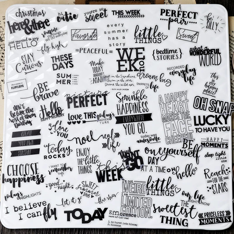 90PCS Positive Words and Phrases Vellum Stickers