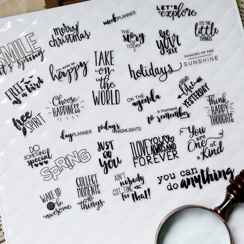 90PCS Positive Words and Phrases Vellum Stickers