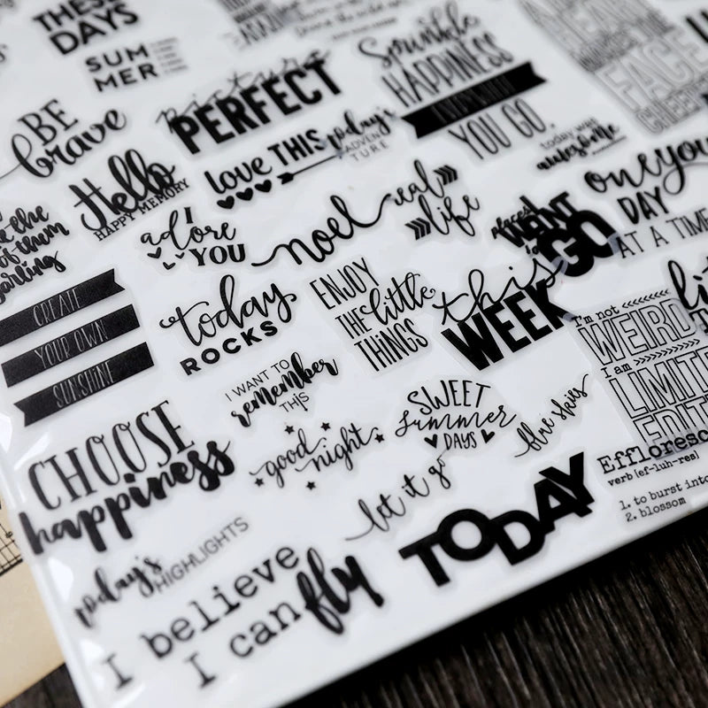 90PCS Positive Words and Phrases Vellum Stickers
