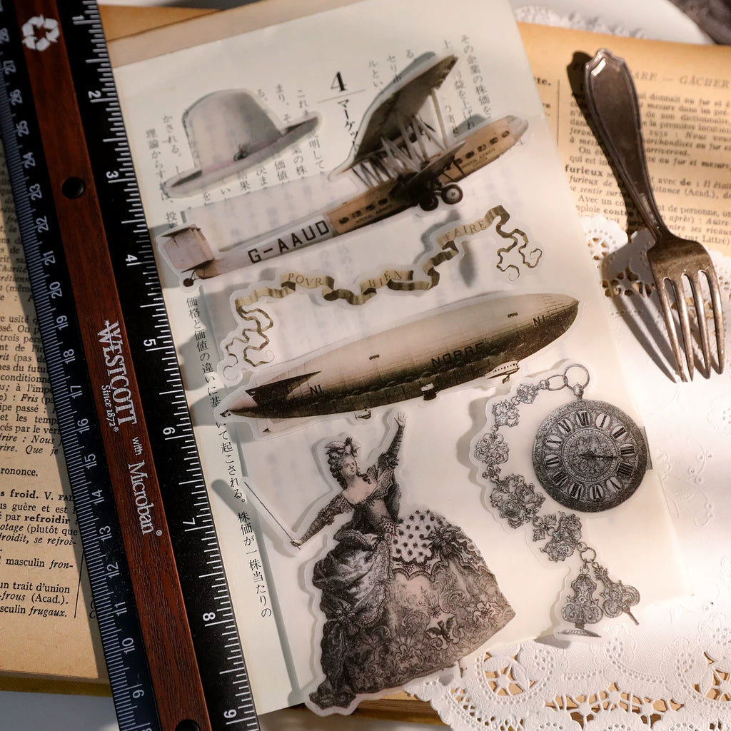 Classical Copperplate Prints Vellum Stickers
