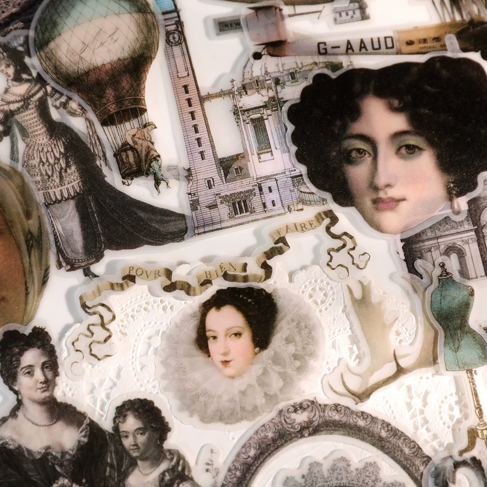 Classical Copperplate Prints Vellum Stickers
