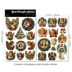 Angels UV-DTF Rub-on Stickers - Green Gold
