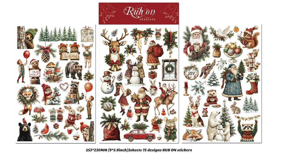 Christmas Matte Rub-on Transfers