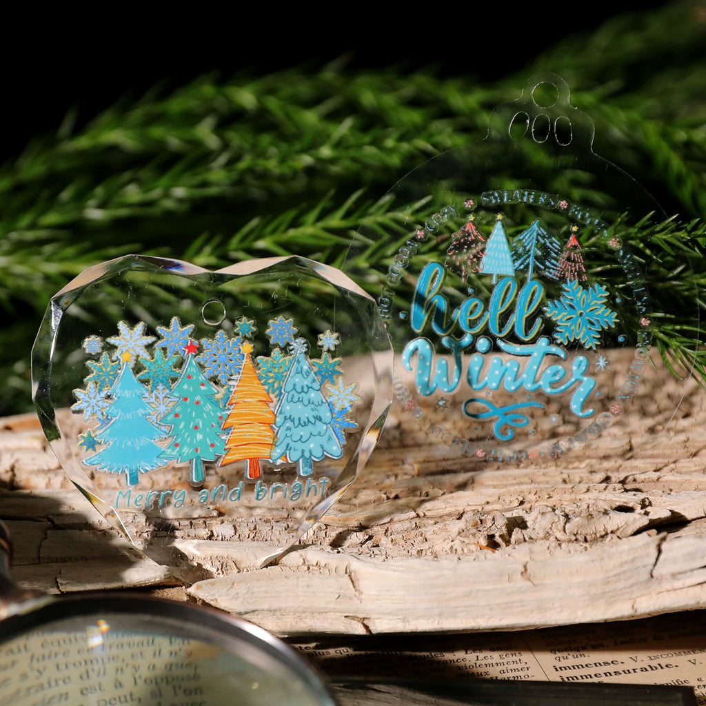 Christmas Snow UV-DTF Rub-on Stickers