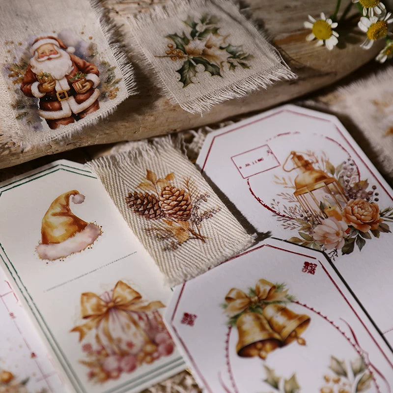 Golden Christmas Matte Rub-on Transfers 2 Small Sheets