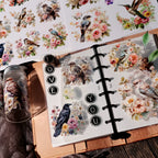Flowers and Birds UV-DTF Rub-on Stickers