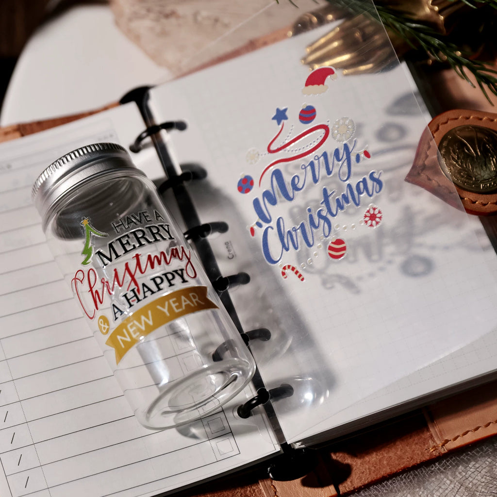 Christmas Color Quotes UV-DTF Rub-on Stickers