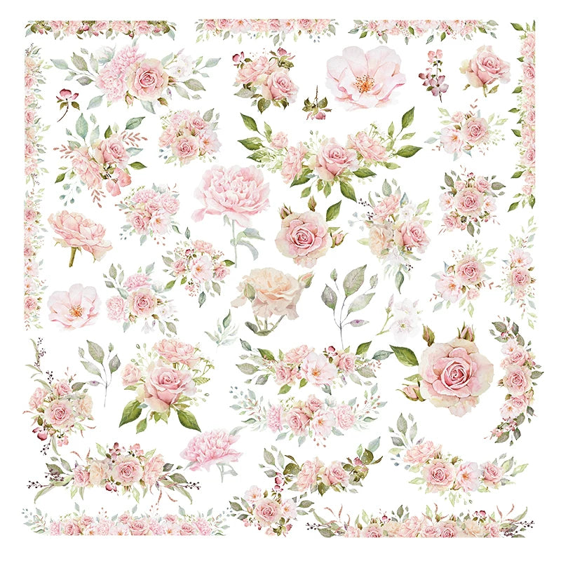 Pink Roses Vellum Stickers