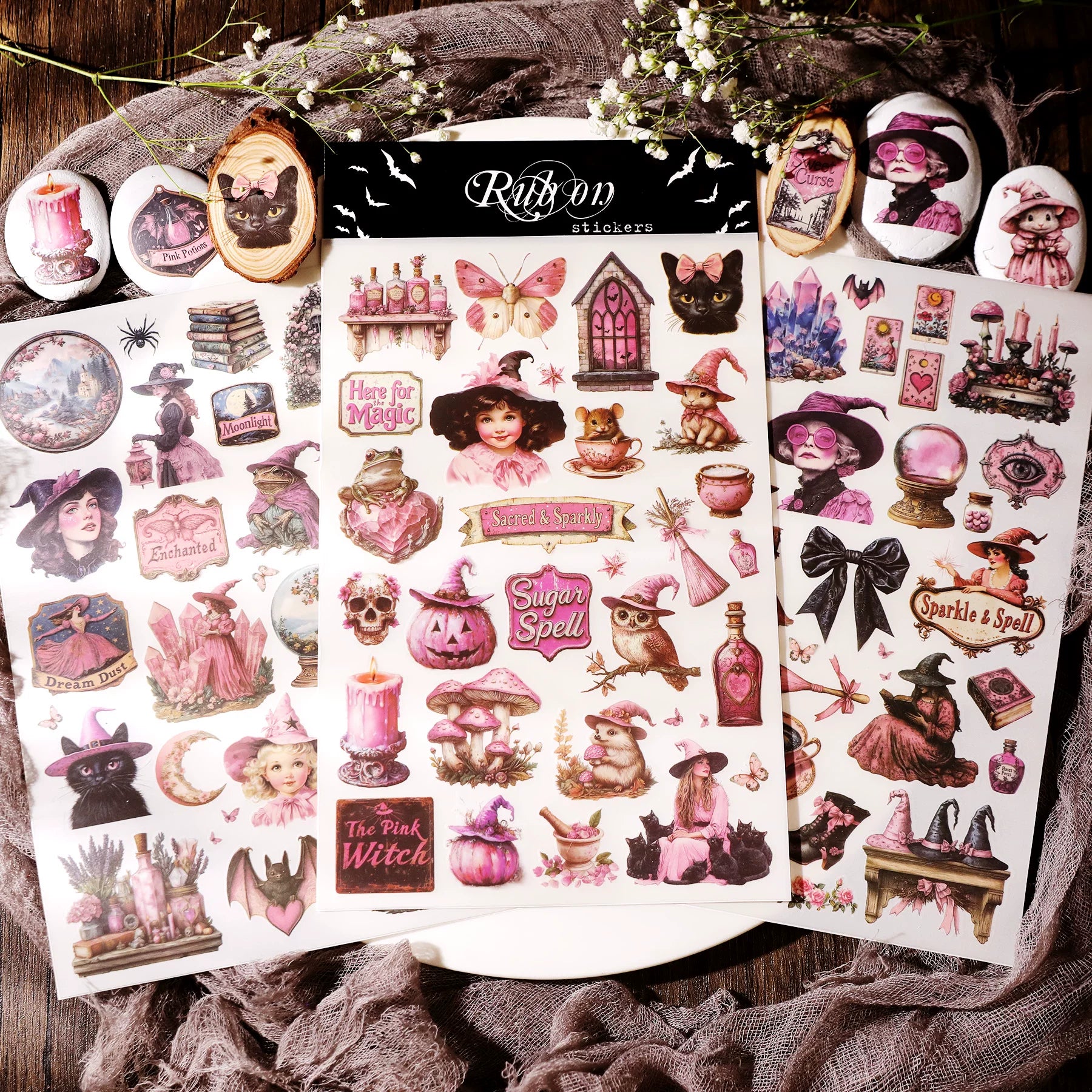 Halloween Pink Matte Rub-on Transfers