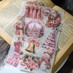 Pink Christmas Vellum Stickers