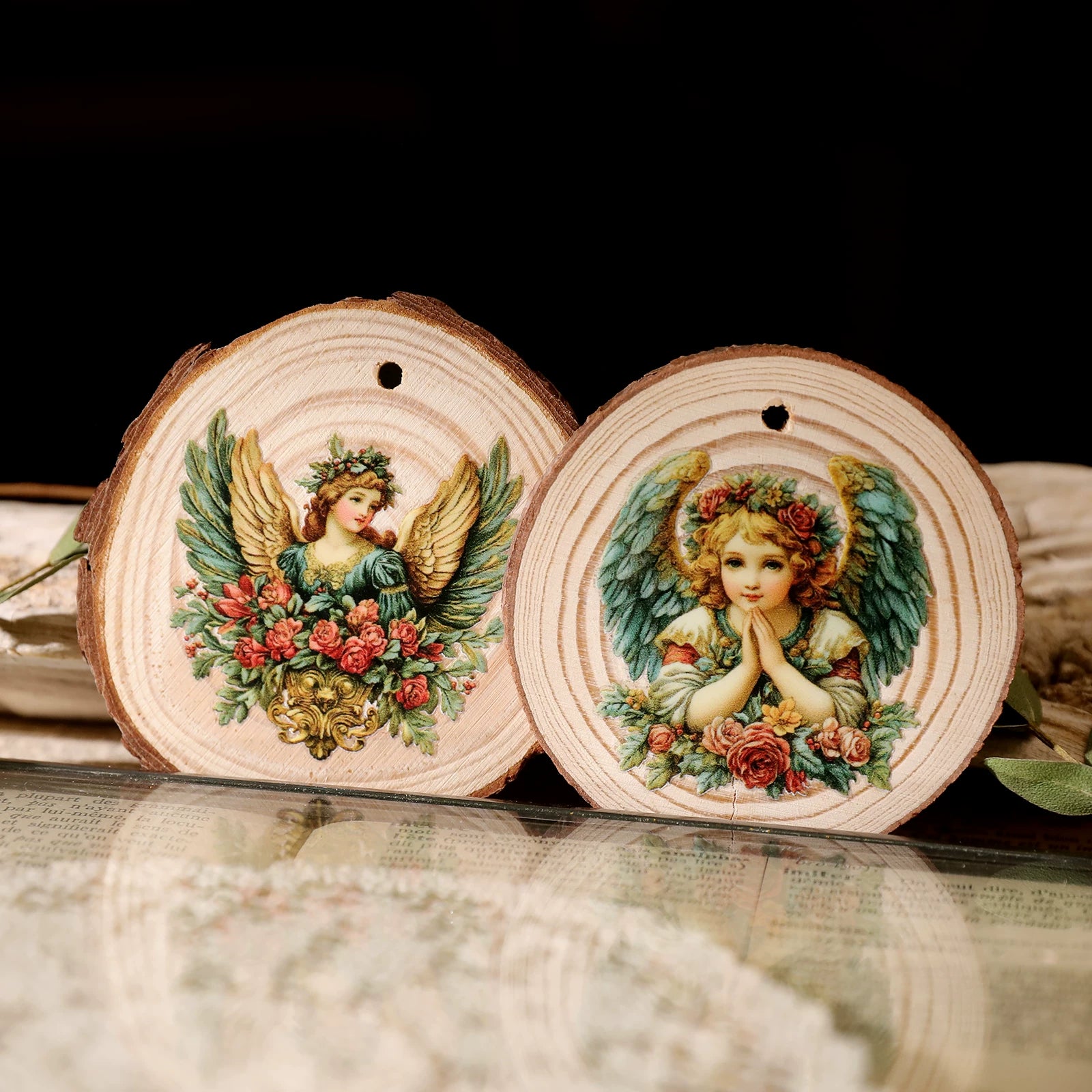 Angels UV-DTF Rub-on Stickers - Green Gold