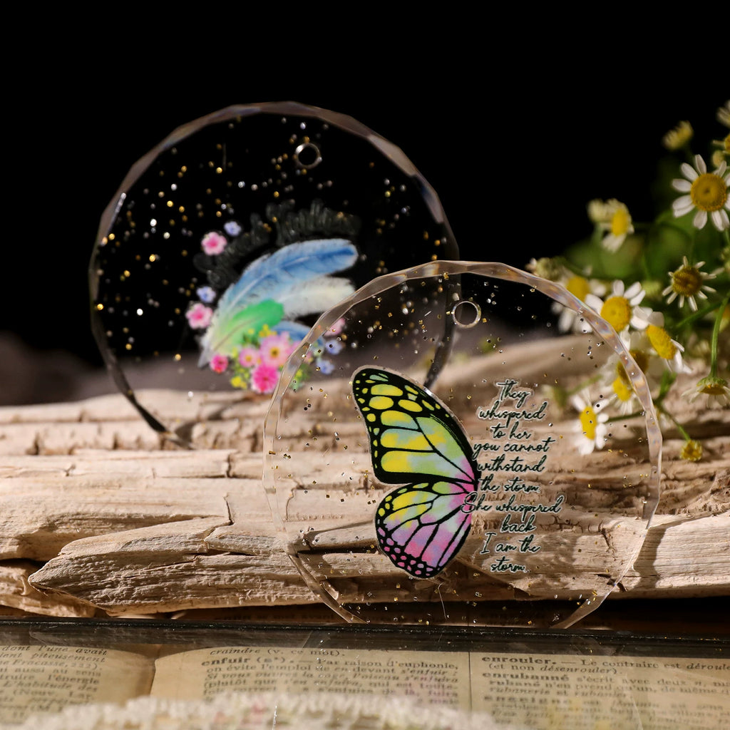 Butterflies Phrases UV-DTF Rub-on Stickers