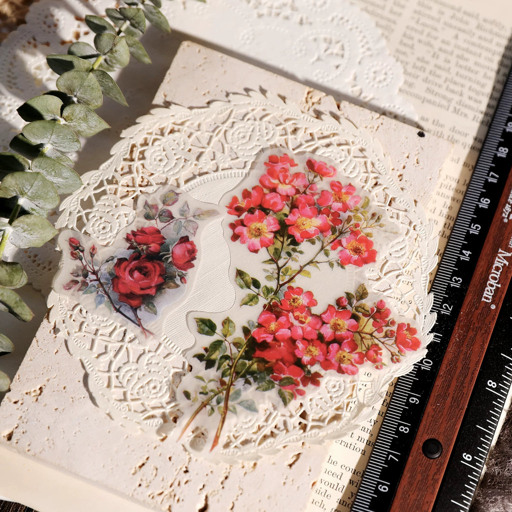 Larger Flowers Vellum Stickers