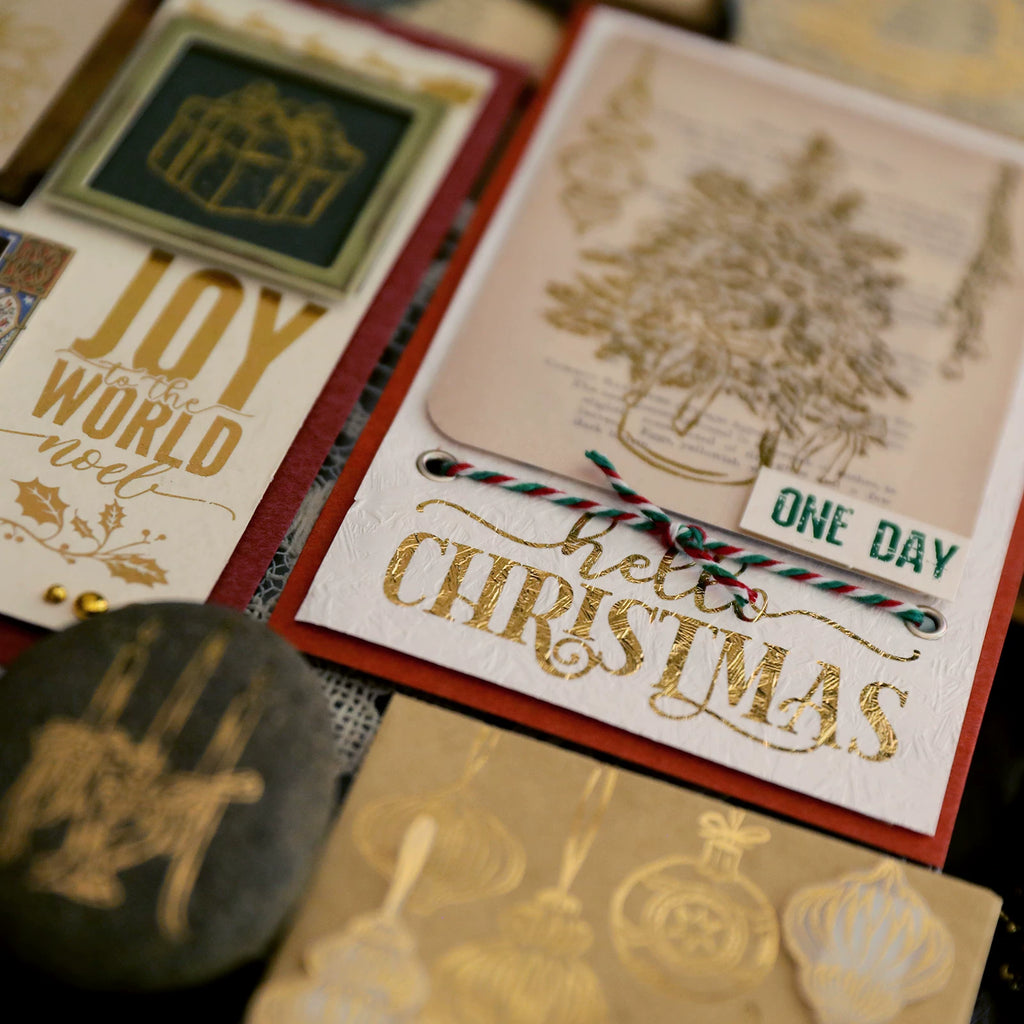 Gold Foil Christmas Rub-on Transfer Stickers