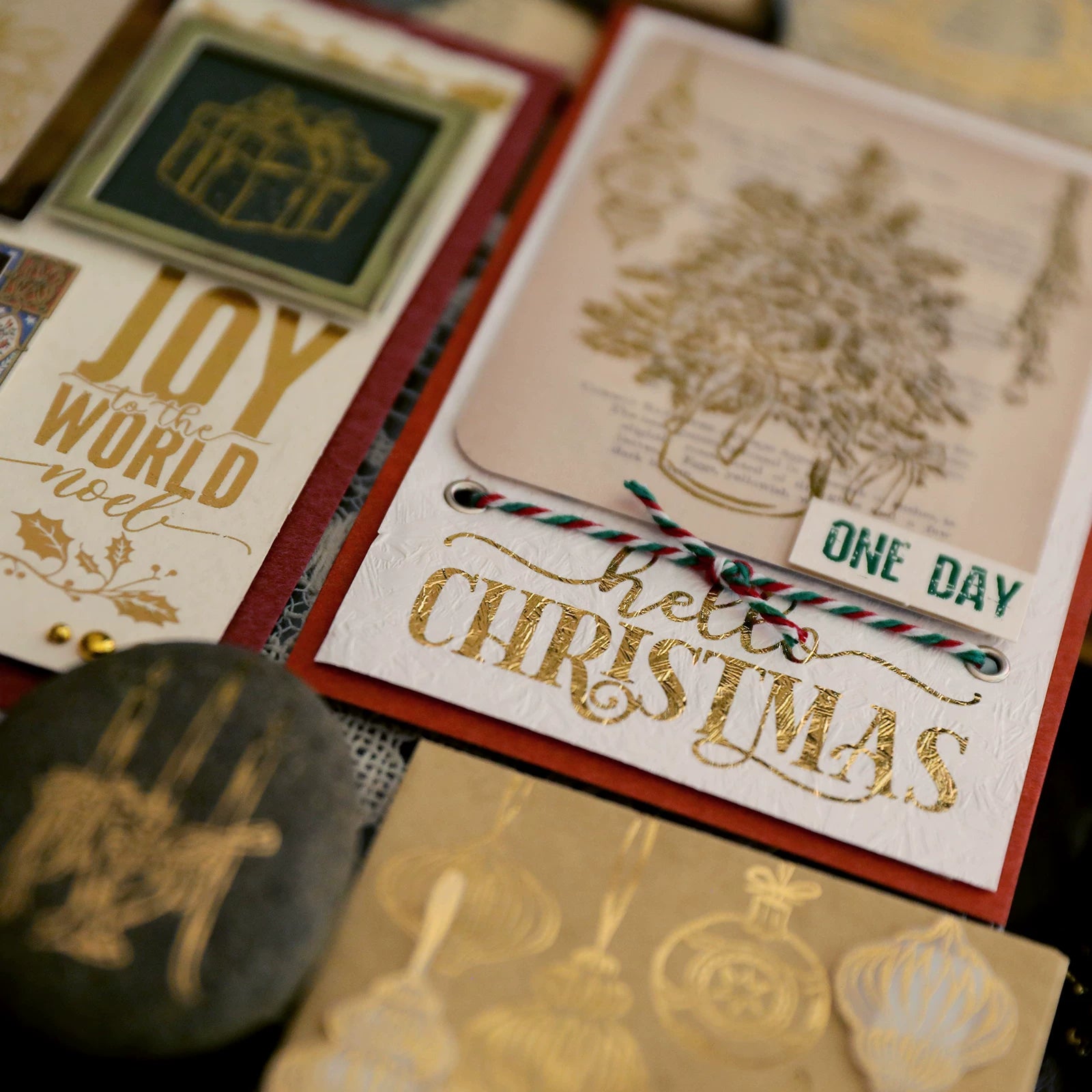 Gold Foil Christmas Rub-on Transfer Stickers
