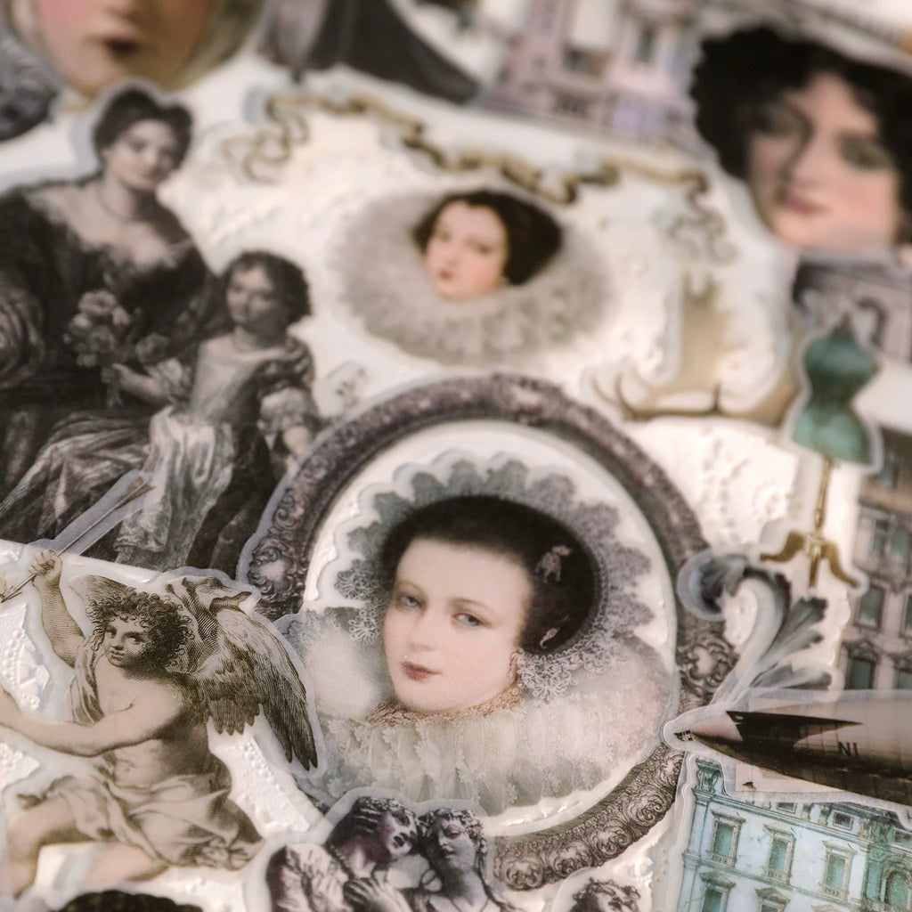 Classical Copperplate Prints Vellum Stickers