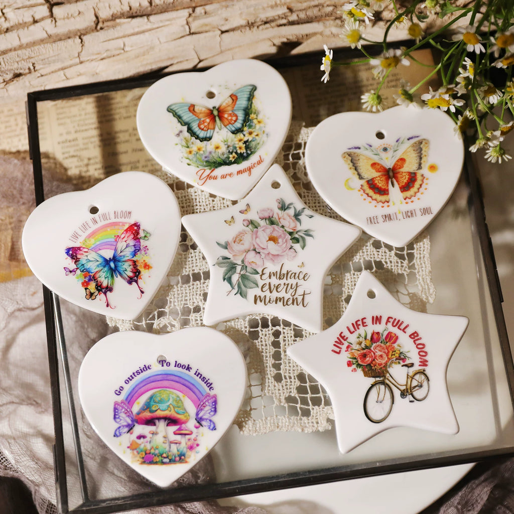 Flower Inspirational Phrases UV-DTF Rub-on Stickers