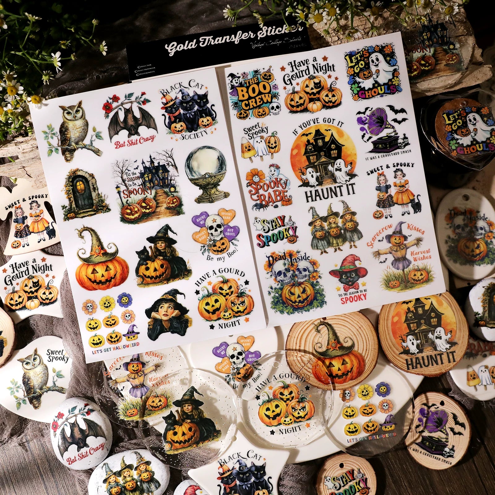 Halloween Colorful UV-DTF Rub-on Stickers