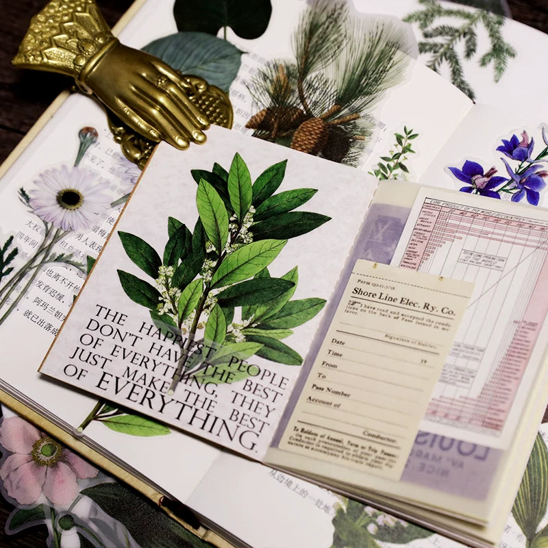 50PCS Larger Plants Vellum Stickers