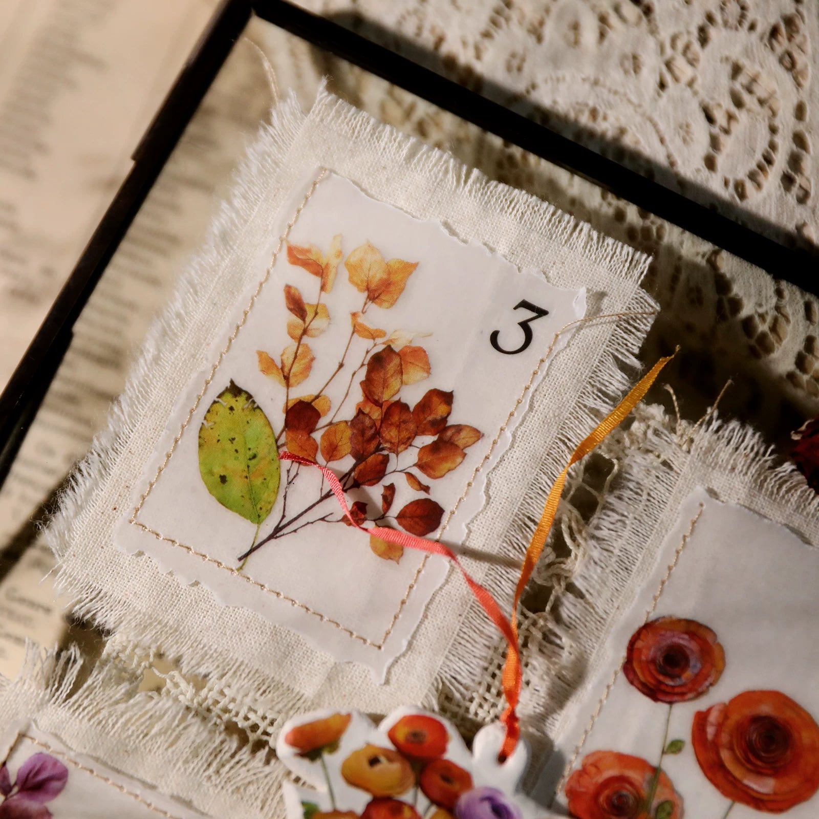 Autumn Dried Flowers Matte Rub-on Transfers