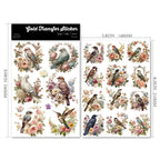 Flowers and Birds UV-DTF Rub-on Stickers