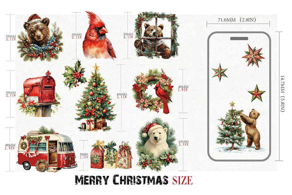 Christmas Bear Vellum Stickers