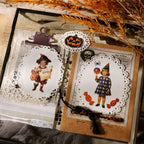 Halloween Matte Rub-on Transfers 2 Small Sheets -Pumpkin