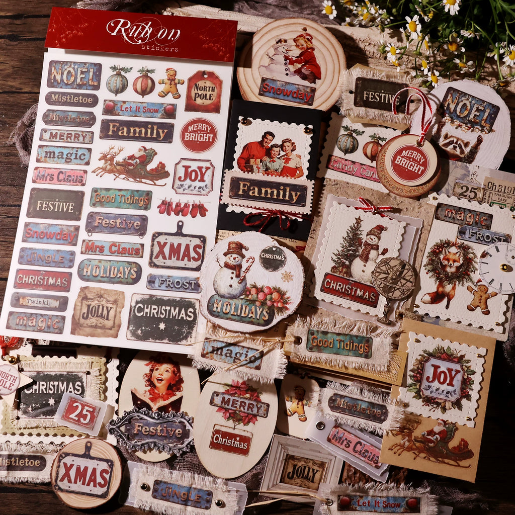 Christmas Signs Matte Rub-on Transfers