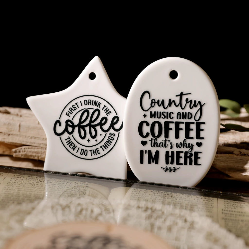 Coffee Phrases UV-DTF Rub-on Stickers