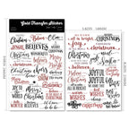 Christmas Black and Red Quotes UV-DTF Rub-on Stickers