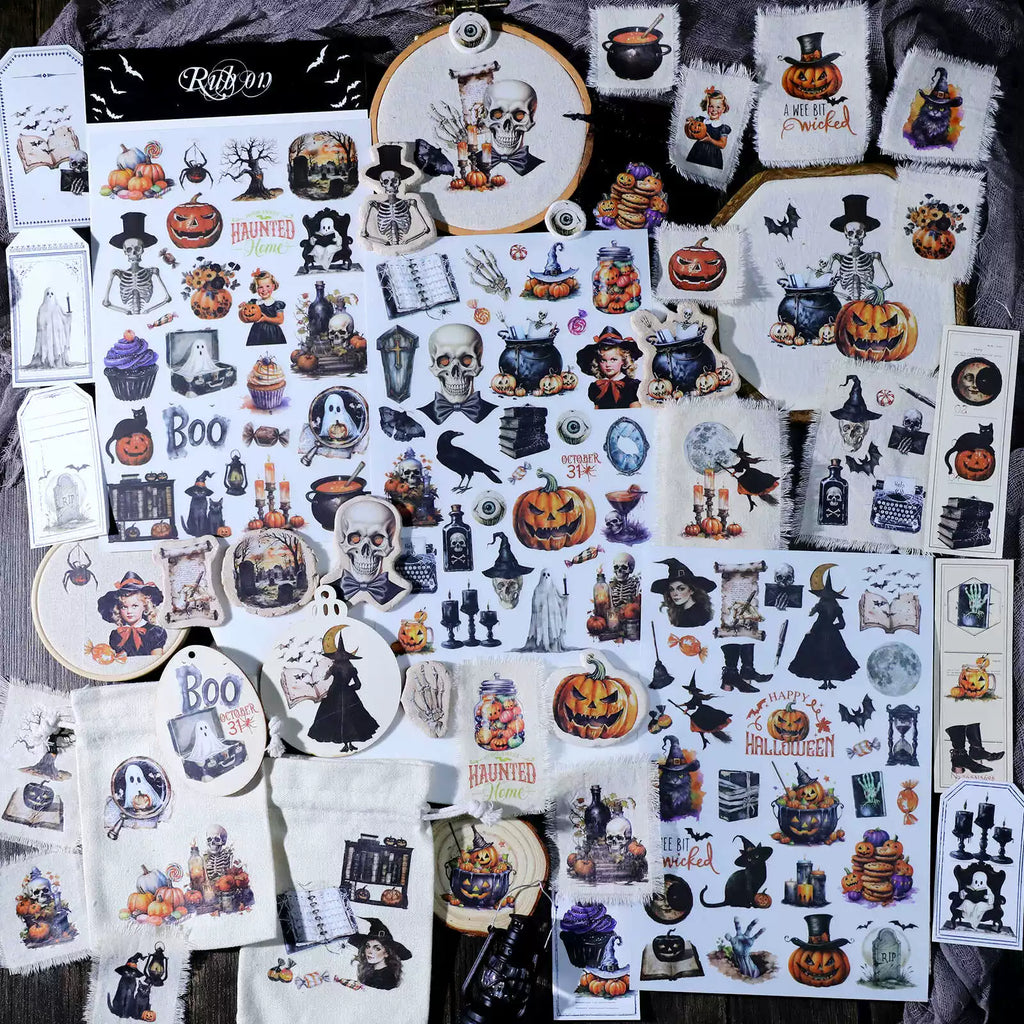 Halloween Dark Matte Rub-on Transfers