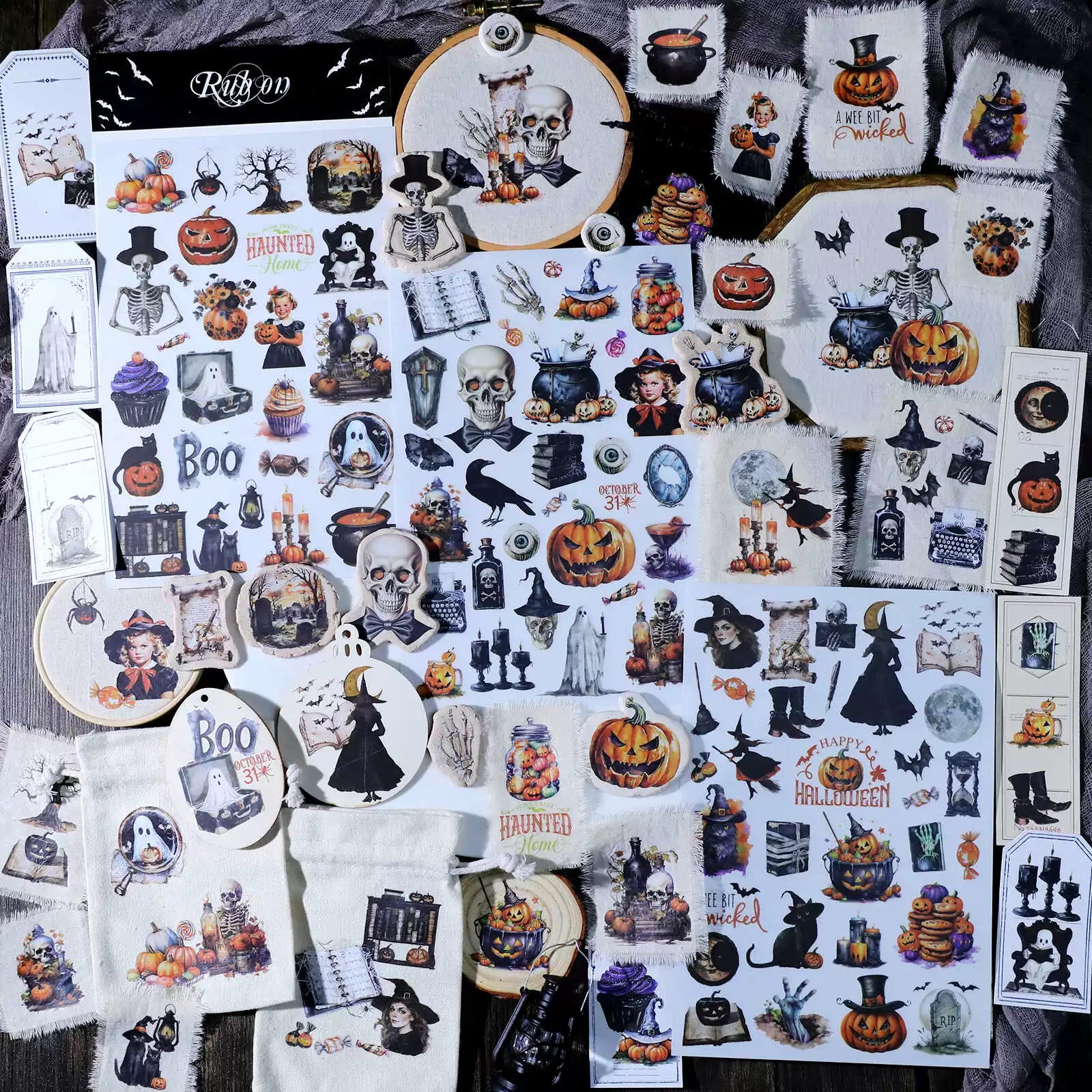 Halloween Dark Matte Rub-on Transfers