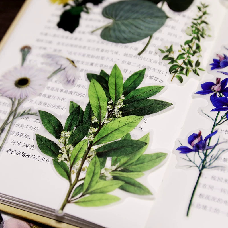 50PCS Larger Plants Vellum Stickers