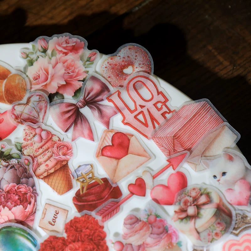 Pink Valentine's Day Vellum Stickers