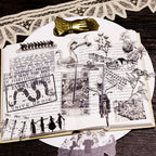 Black Retro Print Vellum Stickers