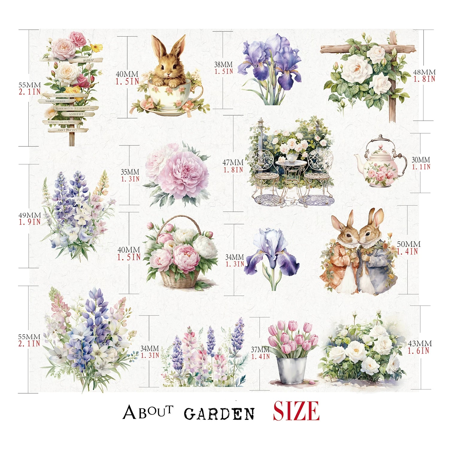 Spring Easter Garden Vellum Stickers