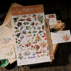 Flower Embroidery Matte Rub-on Transfers 1 Sheet